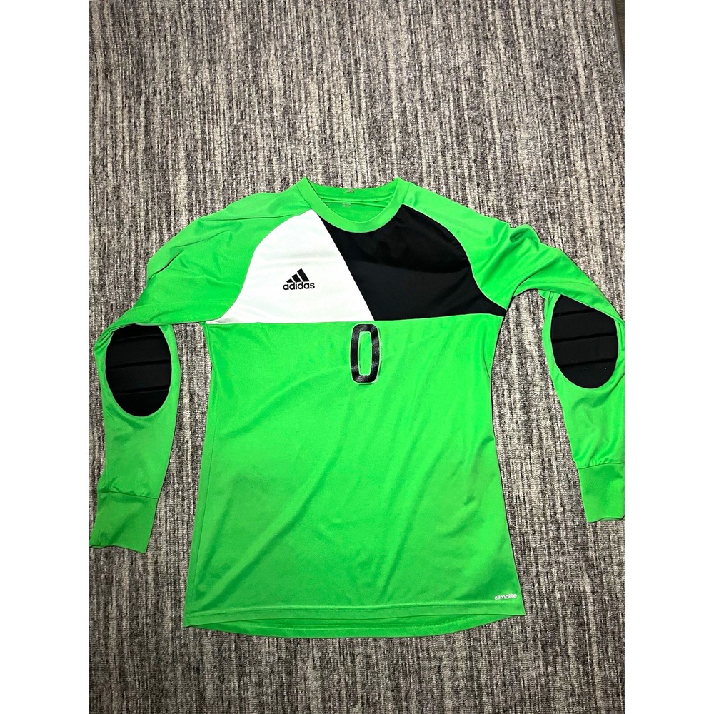 adidas Climalite Green Long Sleeve Goalkeeper Soccer Jersey Top, Size M
